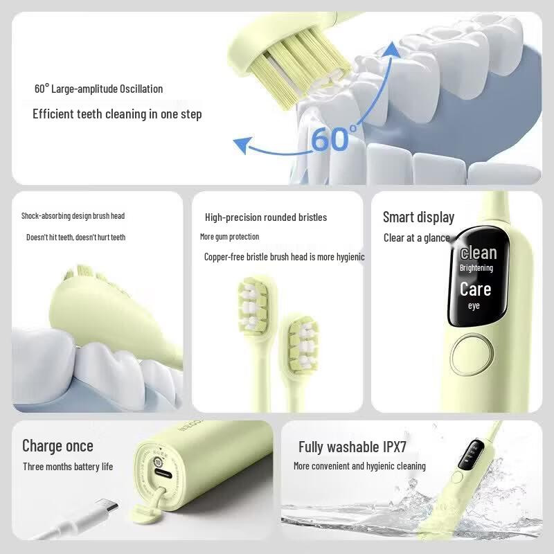 FLYCO T1 Sweep-Vibration Electric Toothbrush CN plug (adapter included)