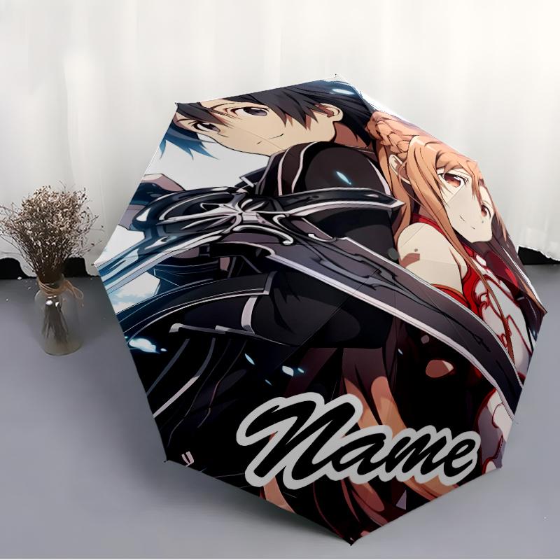 Personalized Name S-Sword Art Online Print Umbrella - Automatic Open/Close, Eight-Rib Durable Frame, Automatic Folding Umbrella