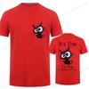 Everything Is Fine Black Cat Print Women Men T-Shirt, Soft Breathable Round Neck Short Sleeve Tee, Unisex Fun Quirky Style Tops