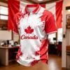 Men's Short Sleeve Shirt with Canadian Football Graphic, Mesh Fabric Breathable and Comfortable for Fan Celebration