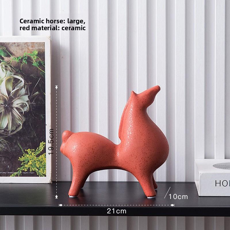 Modern Minimalist Abstract Ceramic Horse Statue for Living Room Entryway Bar Decor Housewarming Gift Contemporary Home Art