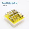 Hongyu 50-Piece Diamond Sand Grinding Needle Set, 3mm Shank for Jade Carving
