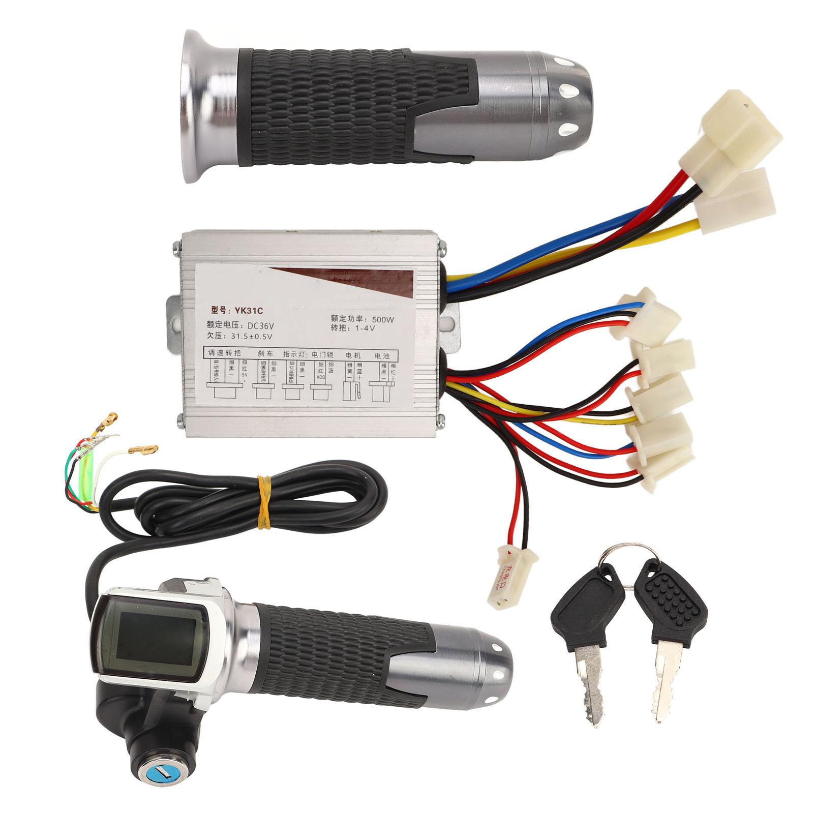 Igeteck 36V 500W Electric Bike Controller Kit Electric Bike Conversion Kit With Electric Bicycle Motor Controller Throttle Grip