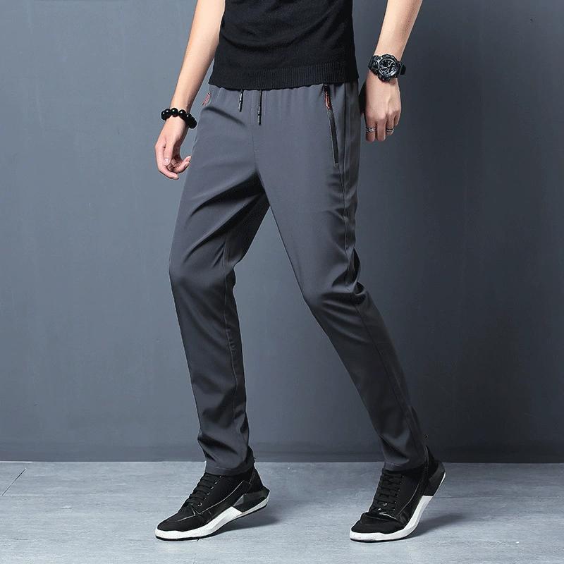Men's Casual Pants Slim-fit Thin Section Korean Version of The Foot Pants Outdoor Breathable Sweat-absorbent Sports Pants Fashion Foot Pants