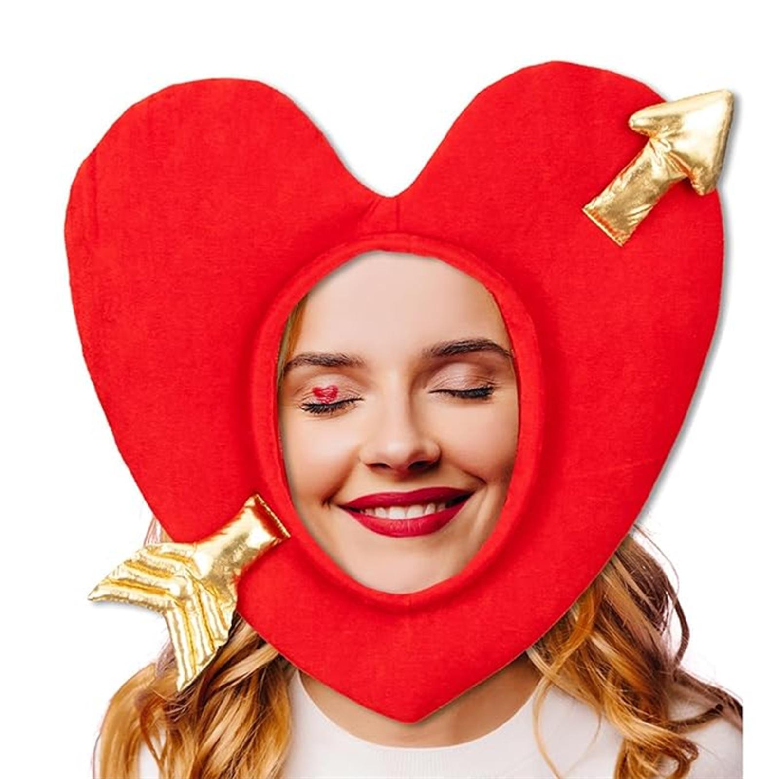 Love Heart Headgear Hat For Adult 3D Love Heart Hat For  Festival Celebration Masquerade Headpiece Party Props Hat one size