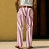 Men's Sporty Casual Striped Elastic Waist Straight Leg Pants