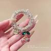 Cherry Rhinestoned Hair Rope Stylish Metal Hair Tie Bracelet for Girls Women Multi Purpose Use Fashion Headwear