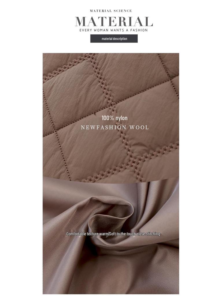 Damen Winter 2024 Rautenmuster Kapuzen Daunen Baumwollmantel für Mütter mittleren Alters