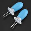 4 Pairs Corn Holders BBQ Grill Rotating Handles - Non-Slip Soft Grip & Stainless Steel Prongs, BBQ Prongs for Corn Hot Dog