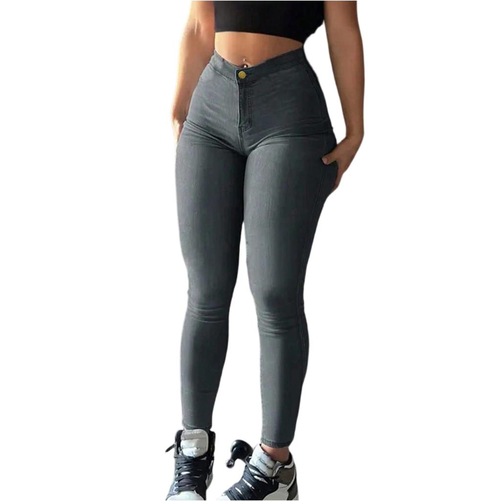 Women's Trousers Large Size Stretch Jeans Loose Semi-Elastic Pants