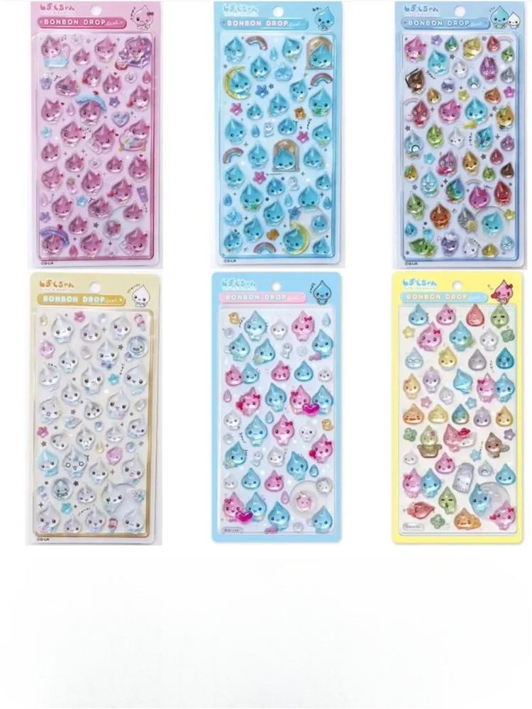 Not Original Small Water Drop 3D Crystal Stickers Cute Sparkling Powder Raindrop Lord Crystal Drop Glue Diy Decorative Stickers