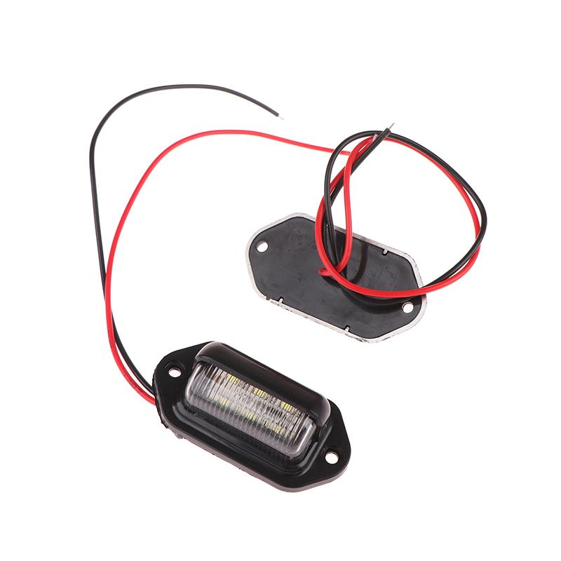 2Pcs 6Led Truck License Plate Light Car Truck Bus Trailer Tail Lamp Side Bulb 12-24V Motorcycle Signal Light Car Accessories
