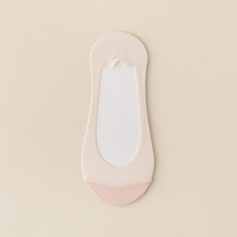 Women's Non-Slip Low-Cut Ice Silk Boat Socks – Summer Thin, Invisible, Pure Cotton, Short Style