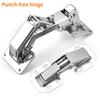 Cabinet Hinge Door Hinge Plated Free-Punching Soft Closing Kitchen Cupboard Damper Buffer Furniture Hardware