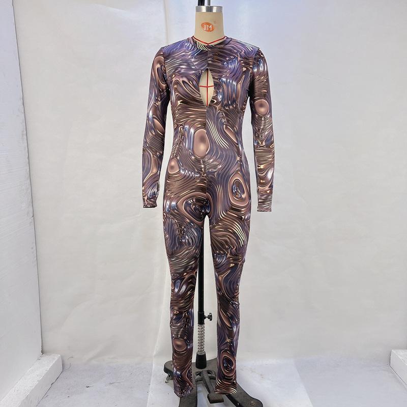 Tuta a maniche lunghe con scollo a V e schiena scoperta da donna autunno e inverno
