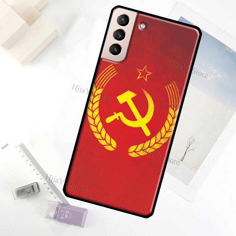 USSR Flag Soviet Union Case For Samsung Galaxy S23 Ultra Note 20 10 S9 S10 Plus S20 S21 FE S22 Ultra Phone Cover