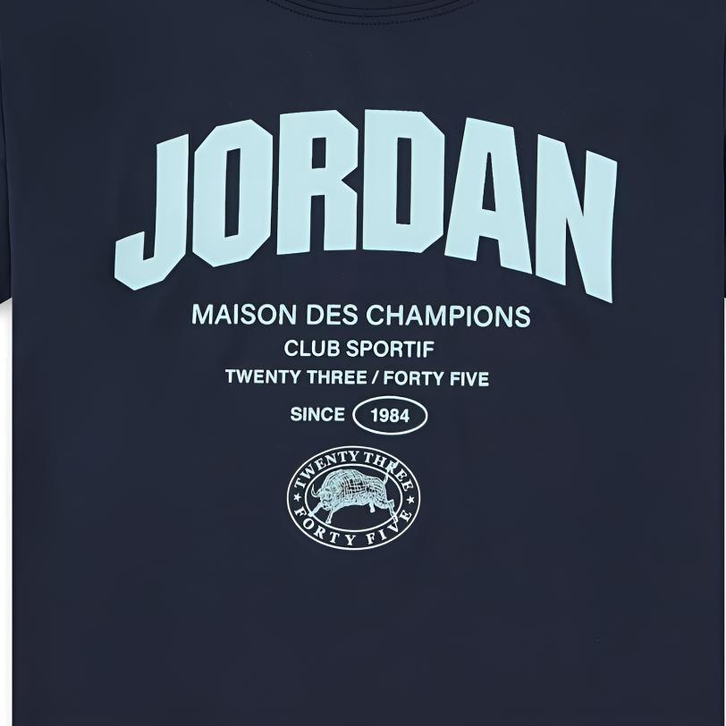 Jordan Comfortable Simple Soft Round Neck Short Sleeve T-Shirt Kids Tops Black HQ7509-010