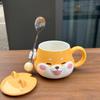 Souvenir Cup Puppy Ceramic Mug with Lid Spoon Birthday Gift Girls Practical Graduation Season