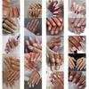 24pcs Square False Nail SalonsManicure Tools Nail Tips Glitter Natural Manicure
