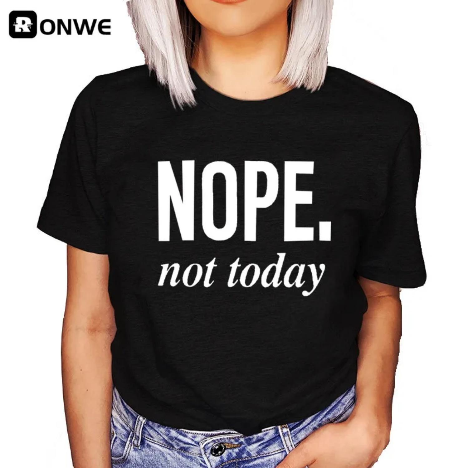 

Women Nope Not Today 90s Black Graphic T-shirt Girl Harajuku 90S Black Clothes Female Graphic Top Tee,Drop Ship S чёрный