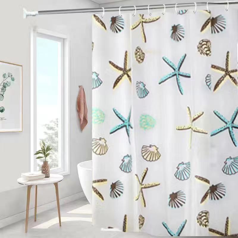Shower Curtain Waterproof, Mildew-proof, Shading, Hook-free, Bathroom Dry and Wet Separation, Bathroom Shading Curtain