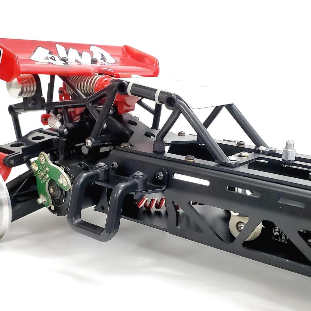 KF RC Ultra-Lightweight Aluminum Chassis for Tamiya 1/10 4WD Hot Shot/Hot Shot II/Boomerang (Black)