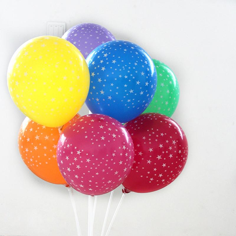 12inch 2.8g Star Printed Round Latex Balloon Wedding And Festival Party Birthday Party Store Decoration Scene Layout Balloon