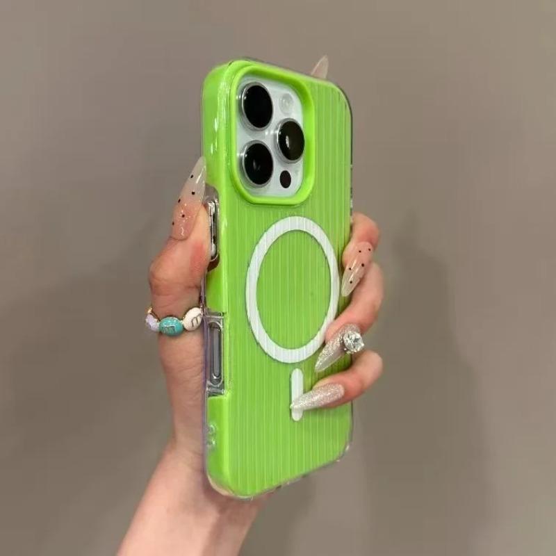 Candy Colour Luggage Striped Magnetic Hard Protect Cases For IPhone 16 15 14 13 Pro Max Shockproof Wireless Charging Phone Cover
