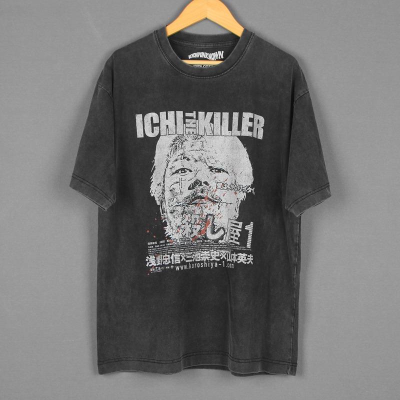 Bad Taste Ichi The Killer T-Shirt Takashi Miike Japanese Movie Cold FIsh Tetsuo Audition Loosewomen s Short Sleeves Retro Shirt S