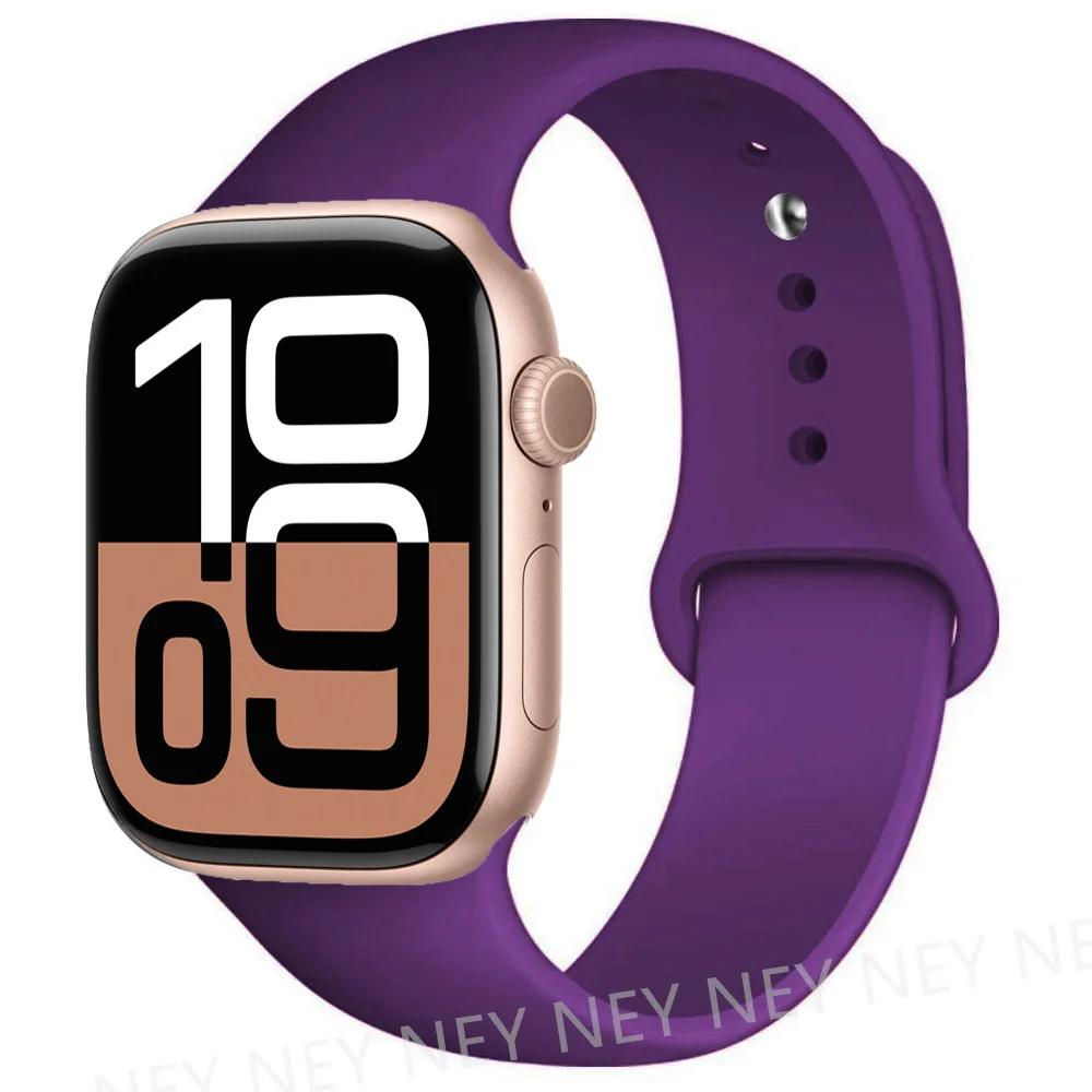 Silicone Band For Apple Watch Straps Ultra 2 49mm 45mm 44-40mm 41mm Sport Bracelet Apple Watch Series 10 42mm-46mm 8 7 6 5 SE 9