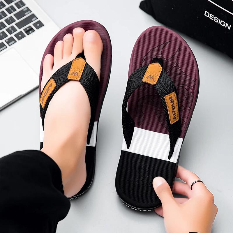 Man House Flip Flops Summer Breathable Beach Shoes EVA Slippers Sandals Men Flip Flops Soft Slippers Home Clogs Slides