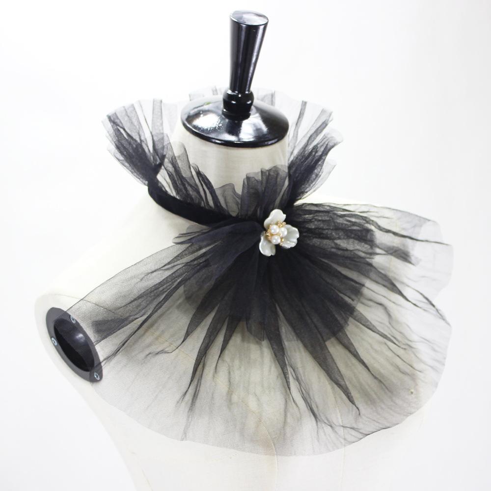 

Сценическое фото Украшение на шею Ретро-воротник-стойка Сетчатый накладной воротник чёрный