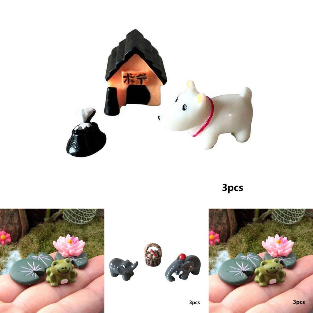 Adorable Cow Pig Dog Resin Ornaments For Miniature Garden And Home Decor