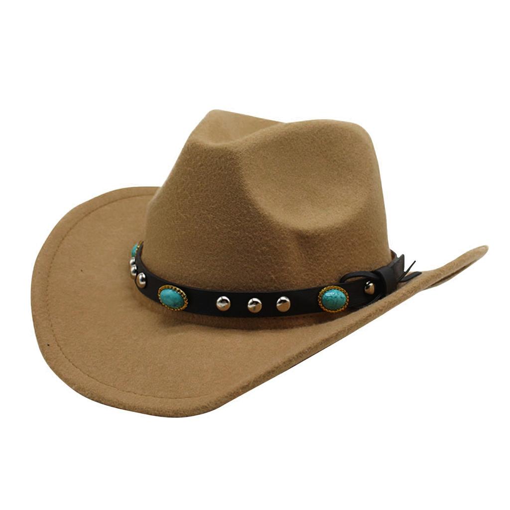 Ethnic Western Cowboy Hat Hat And Winter Men's And Women's Hat With Rivets And Jazz Hat