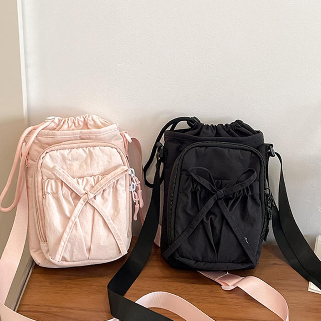 Bows Water Bottle Holder with Shoulder Strap Water Bottle Carrier Sling Bag with Phone Pocket Crossbody Bag Unisex
