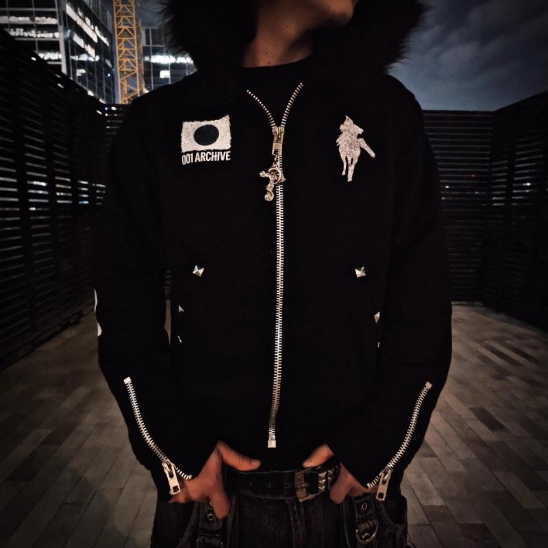 European and American Dark Style Winter Hooded Men's and Women's Casual Hip-hop Printed Loose Hoodie