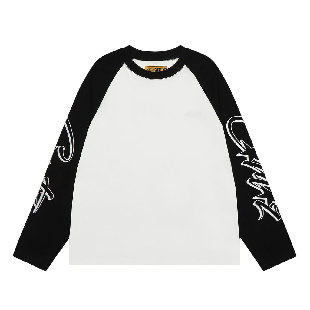Cross-border European and American Trendy Brand Alcatraz Alphabet Embroidery Color Matching Shoulder Long-sleeved T-shirt Men's and Women's American 
