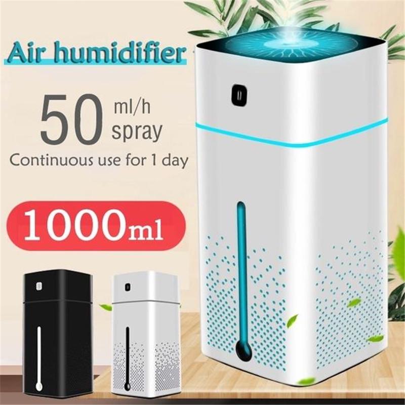 1000ML Ultrasonic Air Humidifier Facial Aromatherapy Aroma Essential Oil Diffuser Mist Purifier 7 Color LED Night Light