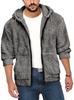 Men's Double-Sided Cardigan Jacket with Zipper, Warm Loose Fit Winter Coat