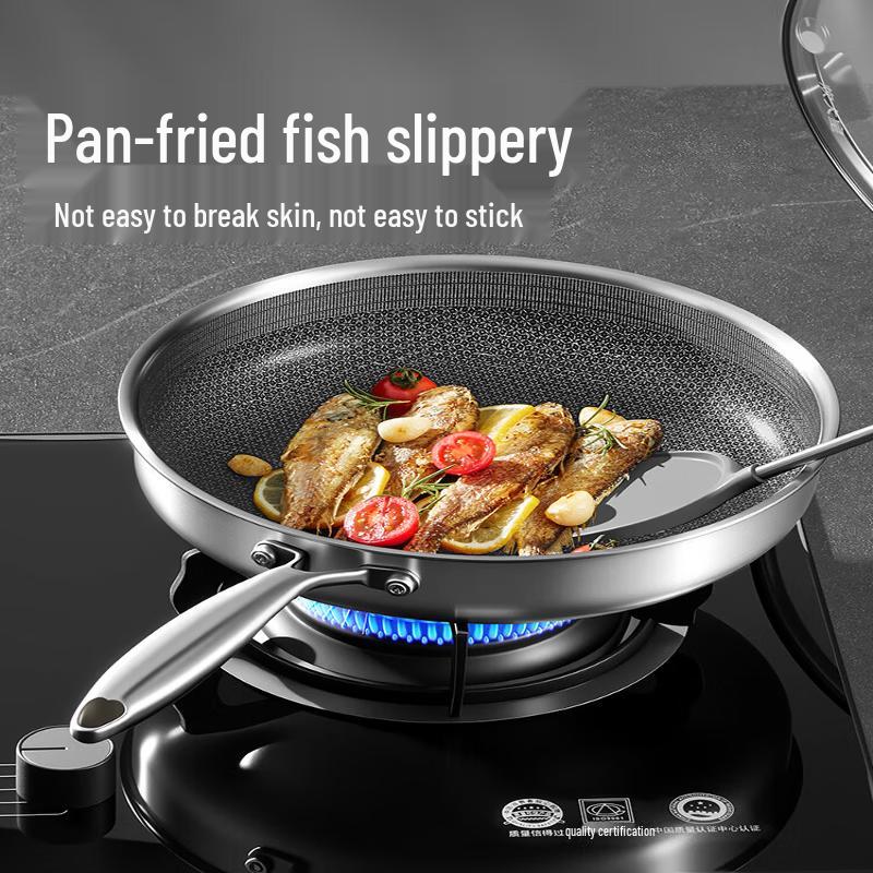 Cooker King Titanium-Coated Stainless Steel Non-Stick Frying Pan