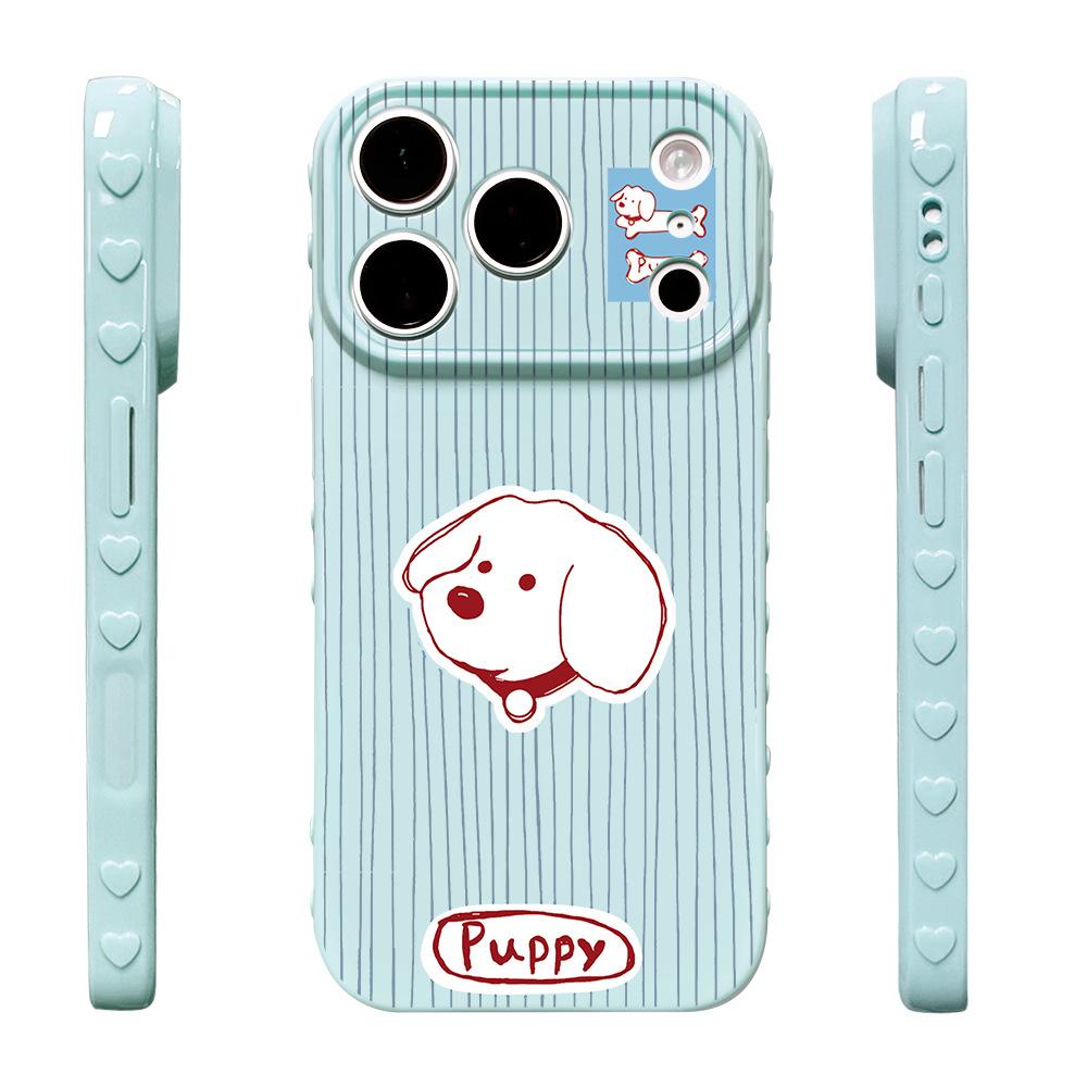 Vertical white dog applies to Apple 17 protective case iPhone niche creative 17Promax mobile phone case new anti-drop
