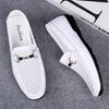 Herren weiße echte Leder Sommer Loafer - Atmungsaktiv & Bequem Freizeitschuhe.