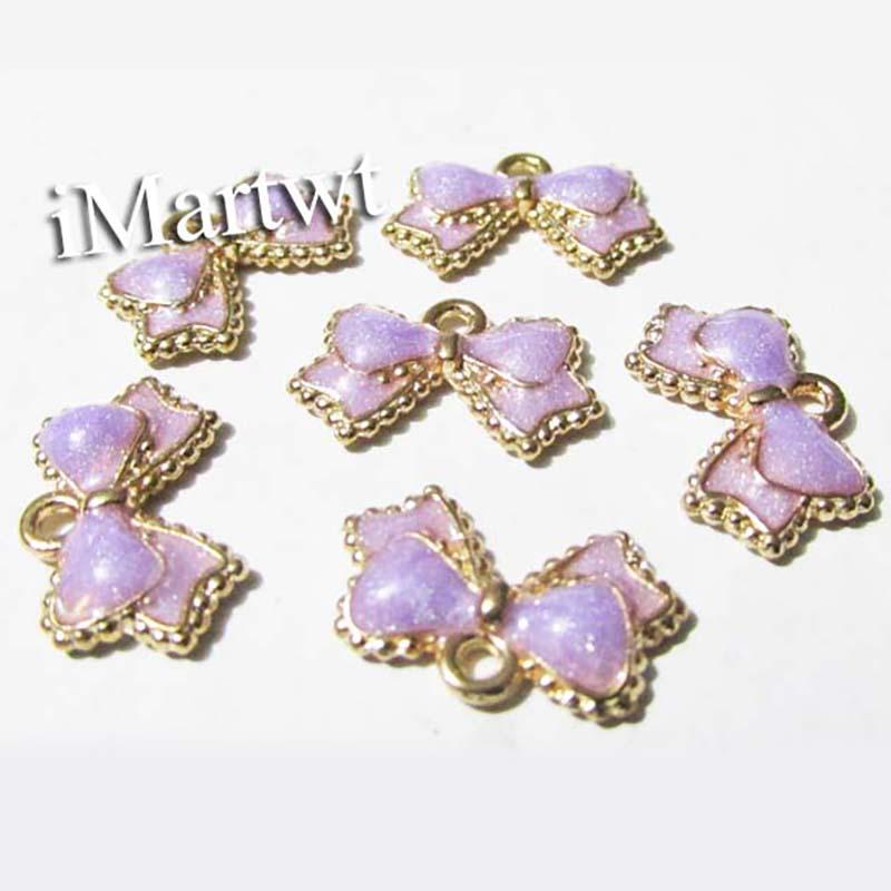 DIY Alloy Enamel Bow Pendants - Exquisite Jewelry Accessories
