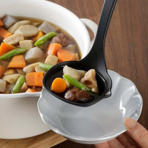 [.co.jp Exclusive] Shimomura Kogyo Antibacterial, Made in Japan, Verdun Black Nylon Ladle with Measuring Table, Large, Dishwasher Safe, VB-206, Made i