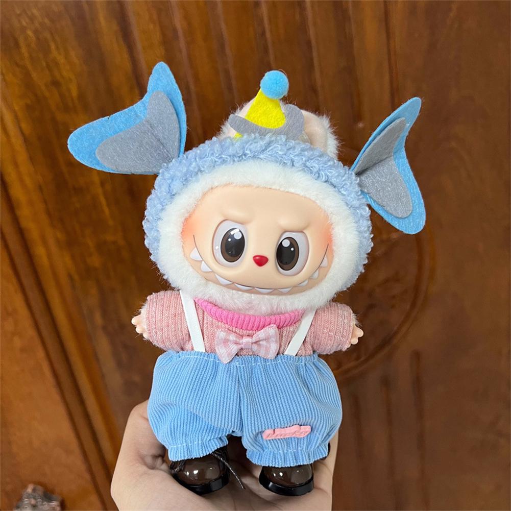 For 17cm Labubu Doll Clothes Fashion Clothes Hoodies Dresses Doll Clothes Color Match Shirts Dolls Accessories Cute Decoration Little Clothes