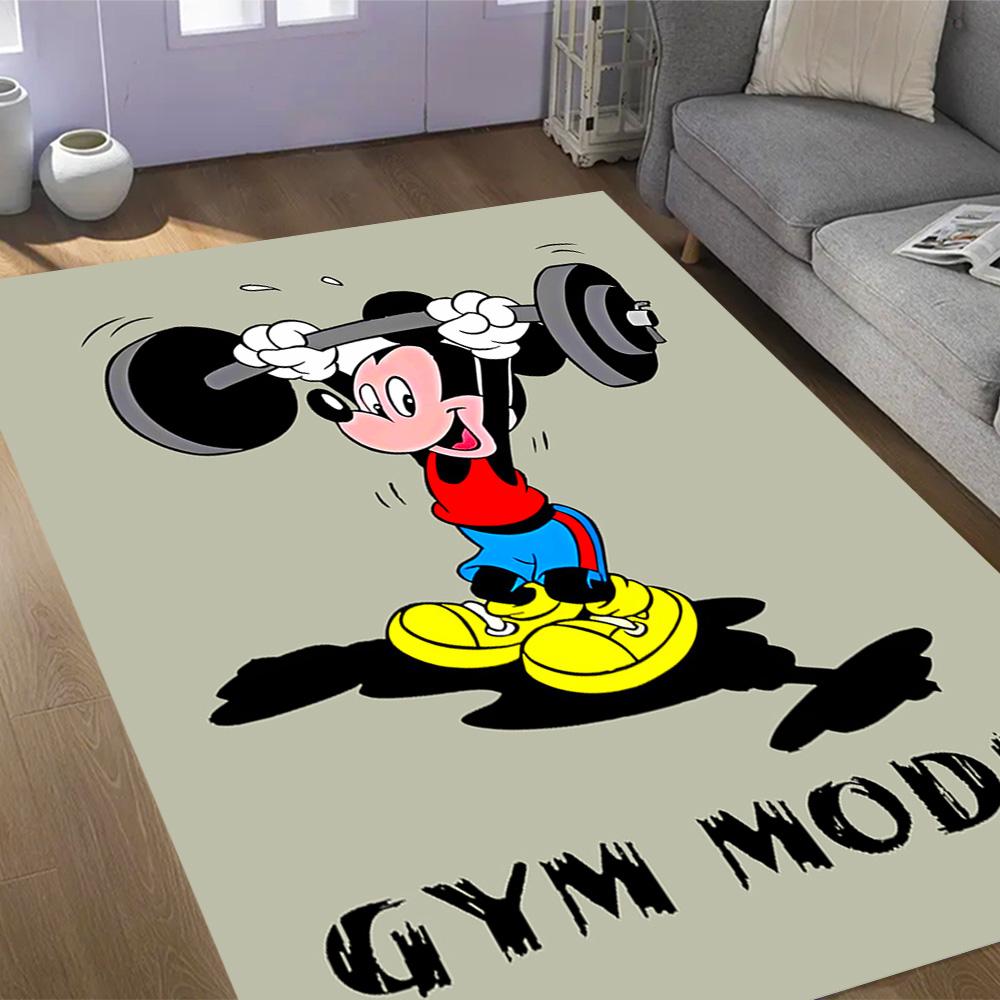 Mickey Mouse Castle Fantasy Disney Cartoon Theme Anti-Slip Rug - Polyester, Home Decor, Suitable for Bedrooms, Living Rooms, Doorways, and Studios