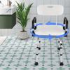 360° Rotating Shower Chair with Armrests and Backrest, Height-Adjustable Rotatable Shower Stool, Shower Chair