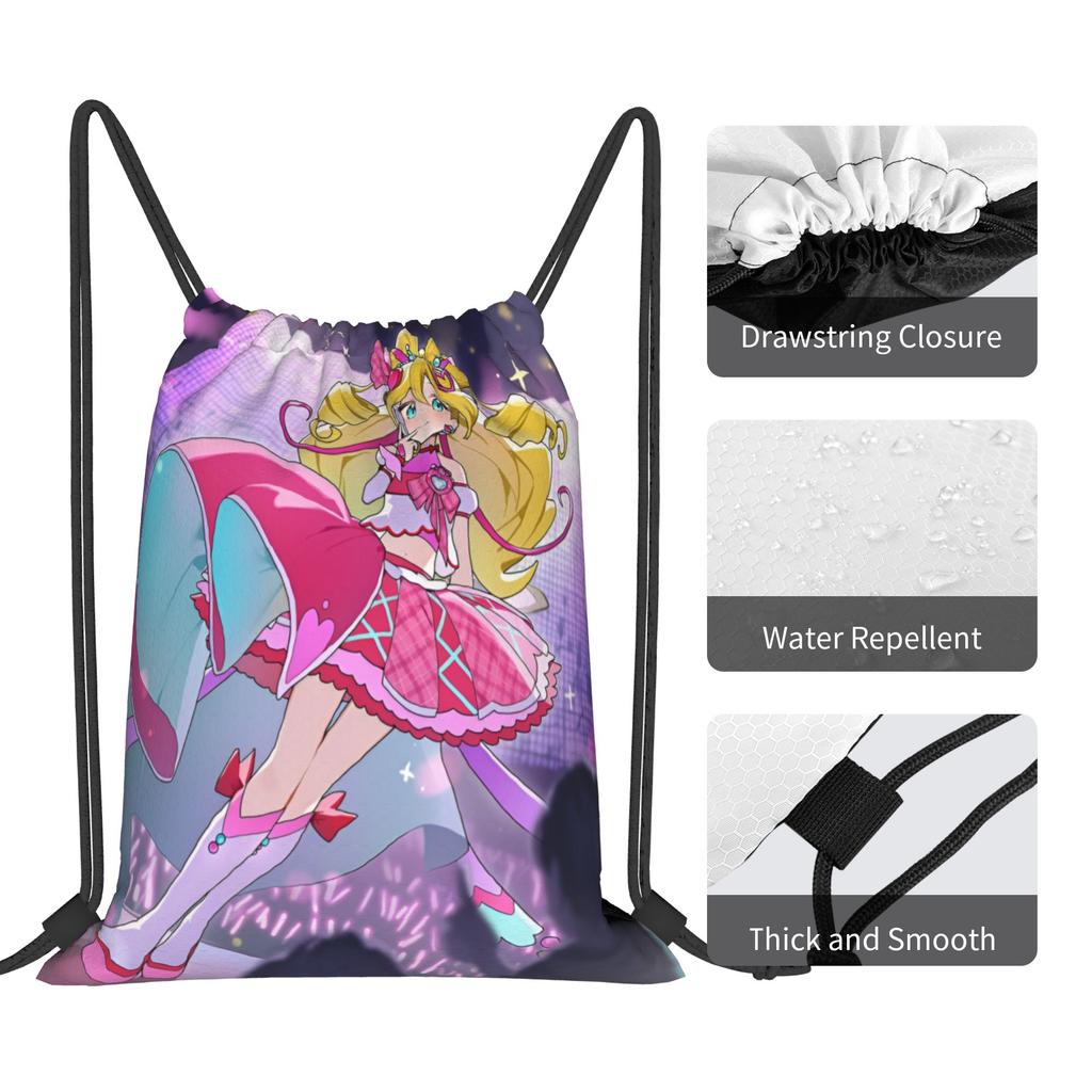 Custom Pretties Anime Cures Drawstring Backpack Women Men Gym Sport Sackpack Foldable Bishoujo  Shopping Bag Sack