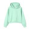 Korean Style Womens Short Hooded Zip-Up Cotton Blend Sweatshirt Loose Fit Winter Casual Top