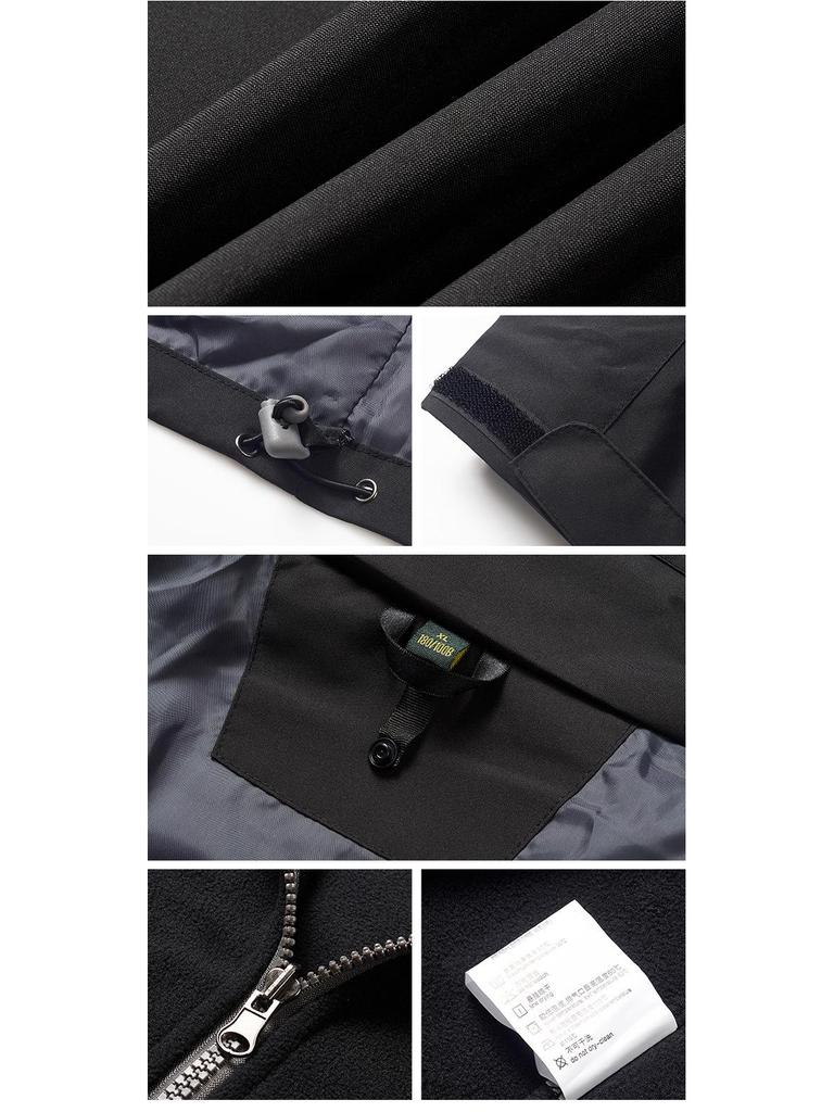 Unisex Windproof Outdoor Jacket: Detachable Two-Piece, 3-in-1 Waterproof Mountaineering Suit for Couples